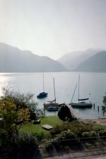 Blick von der Pension Strobl auf den Attersee