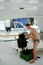 Bild auf dem ich mein Jacket vorbereite