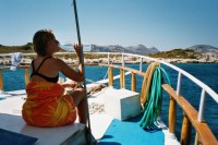 Foto Tauchpause am Bug des Tauchschiffes