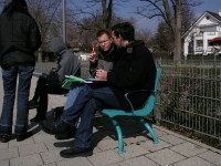 Foto von Marcel und mir bei der Tauchgangsplanung