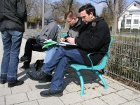 Foto von Marcel und mir bei der Tauchgangsplanung