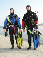 Foto von Marcel und mir vor dem ersten Nitrox-Tauchgang