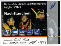 Abbildung VDST-Einkleber SK Nachttauchen